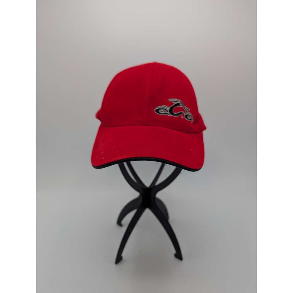 OCC Orange County Choppers Bio-Domes Hat Cap Red Black Stretch Fit One Size